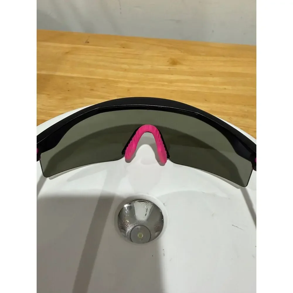 Vintage Oakley Razor Blades Sunglasses Black Pink Standard Stem Grey Shield Lens
